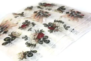 Rýžový papír MONDODECOUPAGE s potiskem - červené květy