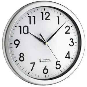 DCF nástěnné hodiny TFA 60.3519.02, (O x h) 30,8 x 4,3 cm, stříbrná