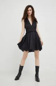 Šaty The Kooples černá barva, mini