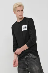 Bavlněné tričko s dlouhým rukávem The North Face černá barva, hladké, NF0A37FTJK31-JK31