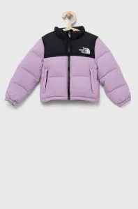 Dětská péřová bunda The North Face fialová barva #5553679