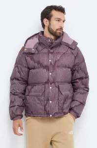 Péřová bunda The North Face pánská, fialová barva, zimní