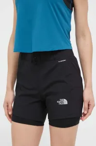 Sportovní šortky The North Face dámské, černá barva, hladké, high waist