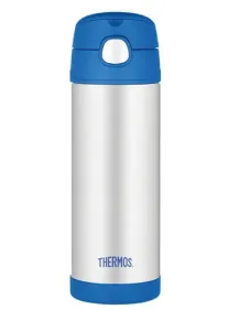 Thermos FUNtainer Dětská termoska s brčkem - modrá 470 ml