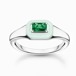 THOMAS SABO prsten Green stone silver TR2434-496-6 #4556758