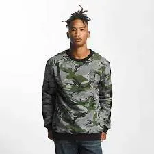 Thug Life Simple Sweat Shirt Black Camouflage