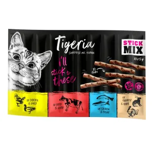 Výhodné balení Tigeria Sticks 30 x 5 g - mix 2 (králičí, husí, jehněčí, zvěřina)