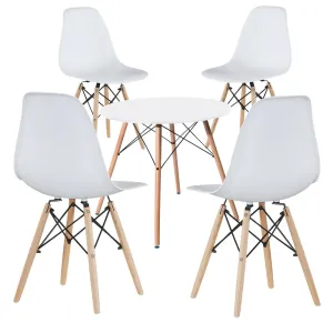 4 ks moderních jídelních židlí se stolem, více barev