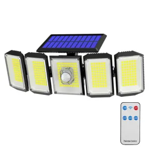 5 panelová otočná 300 LED solární lampa