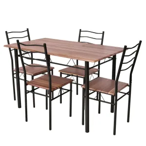 Kovový jídelní stůl se 4 židlemi