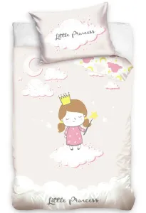 BedTex Dětské bavlněné povlečení do postýlky Little Princess růžová, 100 x 135 cm, 40 x 60 cm
