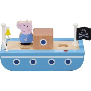 Prasátko Peppa dřevěná loď + figurka George