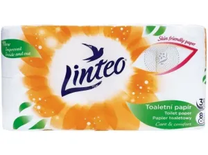Toaletní papír Linteo – bílý, 3vrstvý, 8 rolí #6047015