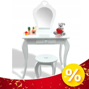Moderní dětský toaletní stolek v bílé barvě #4853459