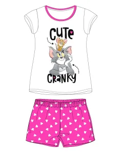 Tom a Jerry - licence Dívčí pyžamo - Tom a Jerry 5204688, bílá / sytě růžová Barva: Bílá, Velikost: 122