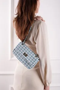 Modro-bílá tweedová kabelka na rameno Alanis