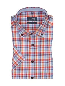 Nadměrná velikost: Tom Rusborg, Košile s krátkým rukávem a károvaným vzorem, comfort fit červená #4811522