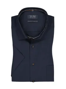 Nadměrná velikost: Tom Rusborg, Košile s krátkým rukávem z bavlny, comfort fit Námořnická Modrá