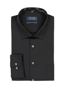 Nadměrná velikost: Tom Rusborg, Košile s ozdobným podšitím, Comfort Fit černá #5002608