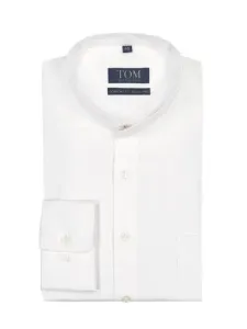Nadměrná velikost: Tom Rusborg, Košile se stojáčkem, Comfort Fit Bílá #5002600