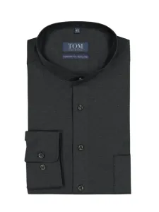 Nadměrná velikost: Tom Rusborg, Košile se stojáčkem, Comfort Fit černá #5002613