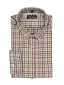 Nadměrná velikost: Tom Rusborg, Lehká flanelová košile s károvaným vzorem Olive #5434933