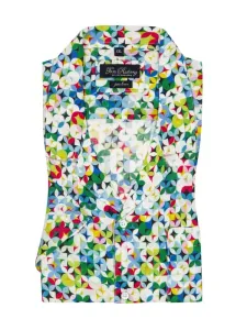 Nadměrná velikost: Tom Rusborg, Lněná košile s krátkým rukávem a celoplošným potiskem Vícebarevné