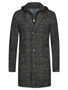 Nadměrná velikost: Tom Rusborg, Vlněný kabát s vyjímatelnou vložkou s kapucí černá