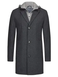 Nadměrná velikost: Tom Rusborg, Vlněný kabát s vyjímatelnou vložkou s kapucí Modrá