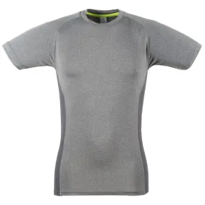 Tombo Pánské sportovní Slim-Fit tričko - Šedý melír / šedá | L #3798950