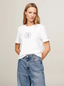 Tommy Hilfiger dámské bílé tričko - L (YCF) #5920959