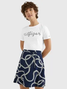 Tommy Hilfiger dámské bílé tričko - XL (YBL)