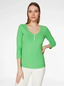 Tričko s dlouhým rukávem Tommy Hilfiger zelená barva