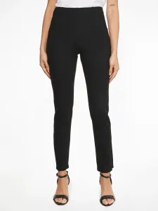Kalhoty Tommy Hilfiger dámské, černá barva, přiléhavé, high waist #1419462