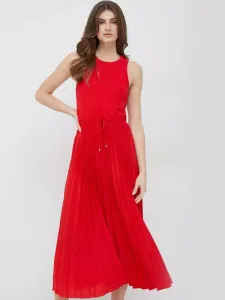 Tommy Hilfiger dámské červené midi šaty  - L/R (SNE)