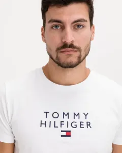 Tommy Hilfiger Embroidered Logo Triko Bílá