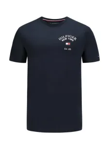 Nadměrná velikost: Tommy Hilfiger, Hladké tričko s natištěným logem na hrudi Námořnická Modrá