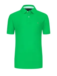 Nadměrná velikost: Tommy Hilfiger, Jednobarevné polo tričko z piké materiálu Světle Zelená #4835958