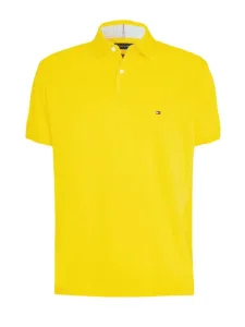 Nadměrná velikost: Tommy Hilfiger, Jednobarevné polo tričko z piké materiálu žlutý