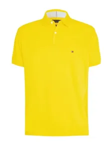 Nadměrná velikost: Tommy Hilfiger, Jednobarevné polo tričko z piké materiálu žlutý
