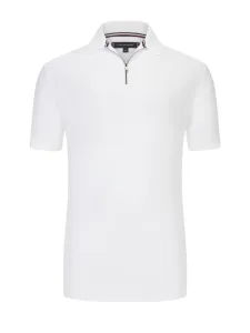 Nadměrná velikost: Tommy Hilfiger, Polo tričko z bavlněného žerzeje na zip Bílá