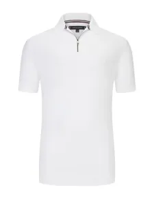 Nadměrná velikost: Tommy Hilfiger, Polo tričko z bavlněného žerzeje na zip Bílá