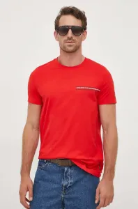 Bavlněné tričko Tommy Hilfiger červená barva, s potiskem #6087951