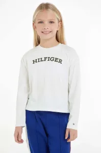 Dětská bavlněná košile s dlouhým rukávem Tommy Hilfiger bílá barva