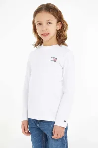 Dětská bavlněná košile s dlouhým rukávem Tommy Hilfiger bílá barva, s potiskem #5971449