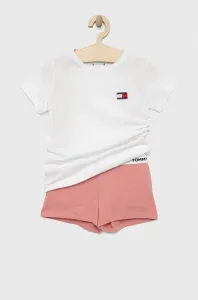 Dětské bavlněné pyžamo Tommy Hilfiger růžová barva, s aplikací