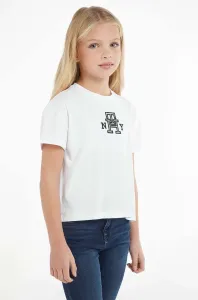 Dětské bavlněné tričko Tommy Hilfiger bílá barva #5636583