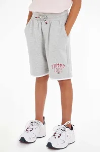 Dětské kraťasy Tommy Hilfiger šedá barva, melanžové, nastavitelný pas