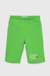 Dětské kraťasy Tommy Hilfiger Zelená barva, hladké