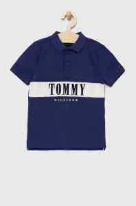 Dětské polo tričko Tommy Hilfiger tmavomodrá barva, s aplikací